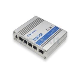 Teltonika TSW100 Unmanaged Gigabit 5-Port PoE+ Industrial Switch