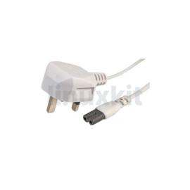 UK C7 Power Cable - 2m - White