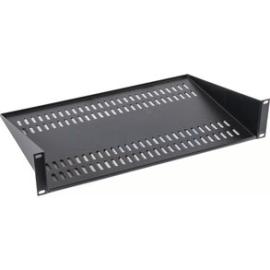 400mm Deep Front Modem/Cantilever Vented Shelf 2U - Black
