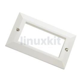 Double Gang Faceplate for Euro Modules in White - Bevelled (D-FP-BVL)