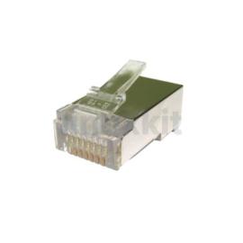 RJ45 Shielded Plug CAT5e Connectors with Gold Pins - Pack of 100