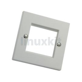 Single Gang Faceplate for 2 Euro Modules in White - Flat