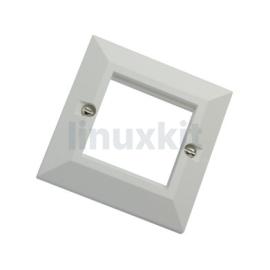 Single Gang Faceplate for 2 Euro Modules in White - Bevelled