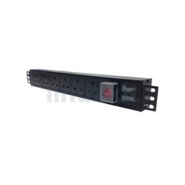 Titan 6 Way Horizontal PDU UK Sockets with C14 Plug