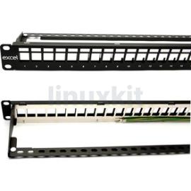 Excel 24 Port Screened Keystone 1U Patch Panel