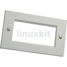 Excel White Double Gang Flat Plate without Blanks (100-714)