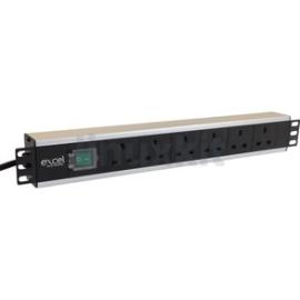 Excel 6 Way Horizontal PDU 6 x UK Socket UK Plug