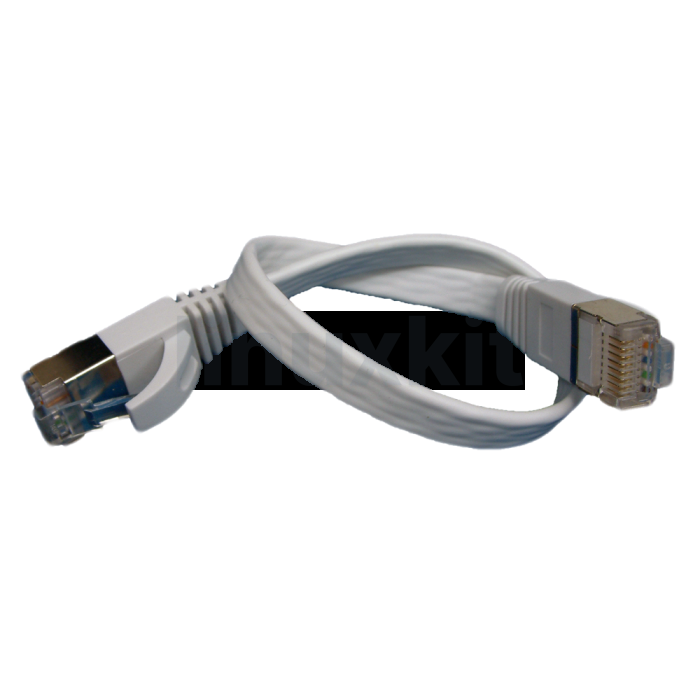 Flat Cat7 Patch Lead 0.5m White