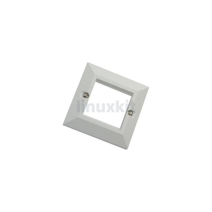 Single Gang Faceplate for 2 Euro Modules in White - Bevelled