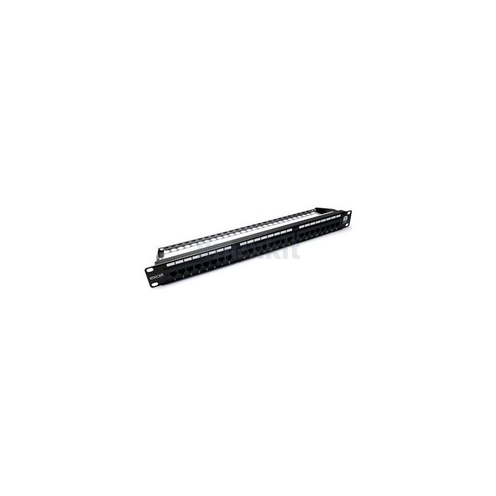 Cat6 24-Port Unscreened 1U Patch Panel Punch-Down Cable Management