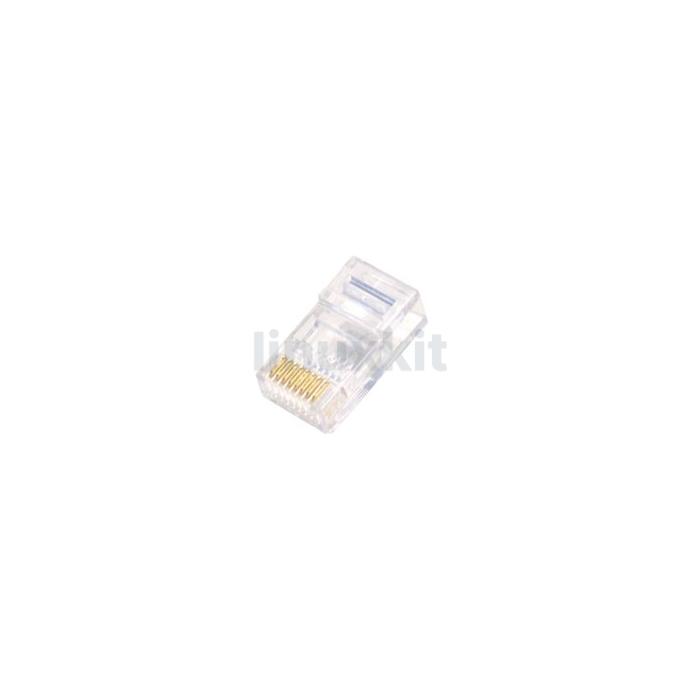 RJ45 Plug CAT5 Connectors with Gold Pins - Pack of 100