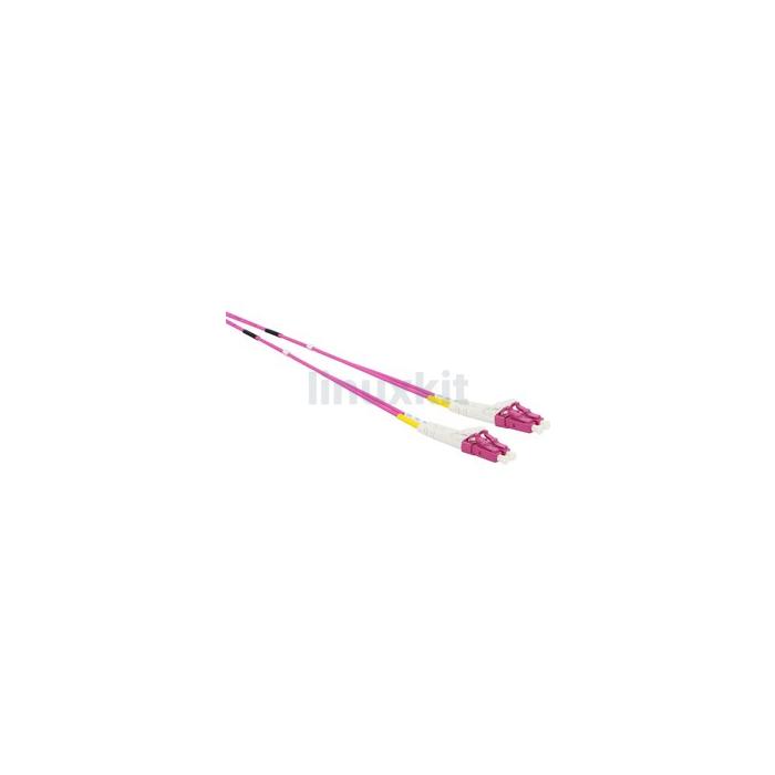 Fibre Optic Patch Lead LC-LC Multimode 50/125 Duplex LS0H Violet 2m