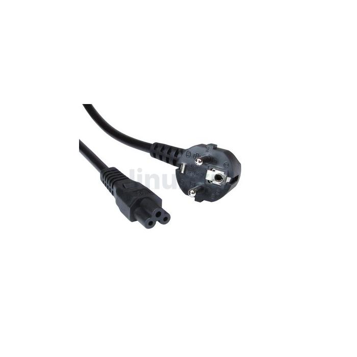 Euro Schuko C5 Cloverleaf 0.7m Cable in Black