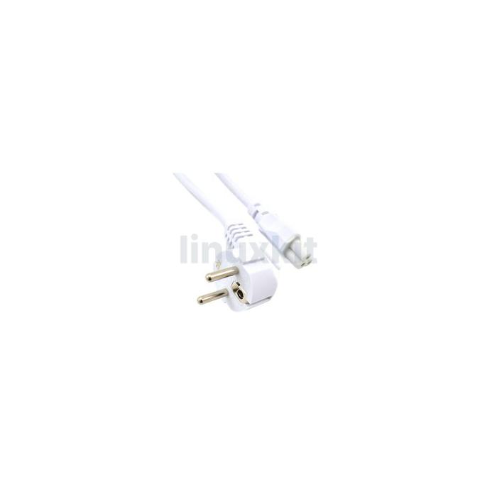 Euro Schuko C5 Cloverleaf 0.7m Cable in White