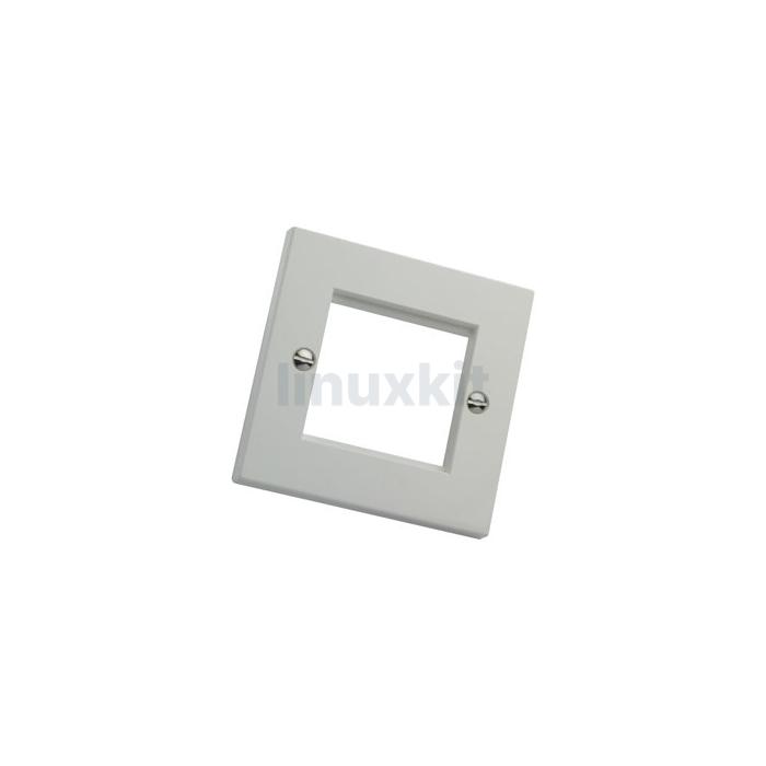 Single Gang Faceplate for 2 Euro Modules in White - Flat
