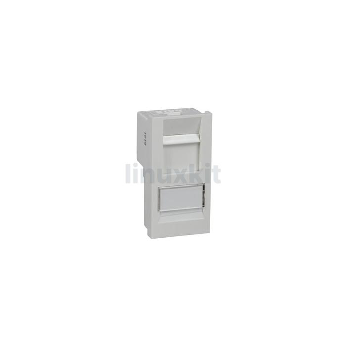 Cat6 UTP RJ45 Shuttered Module in White - Low Profile (CAT6-RJ45-M)