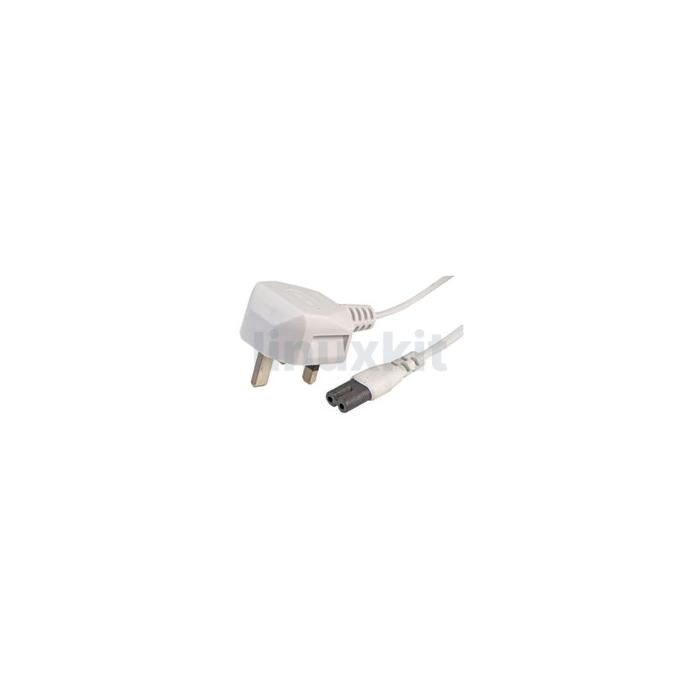 UK C7 Power Cable White - 1m