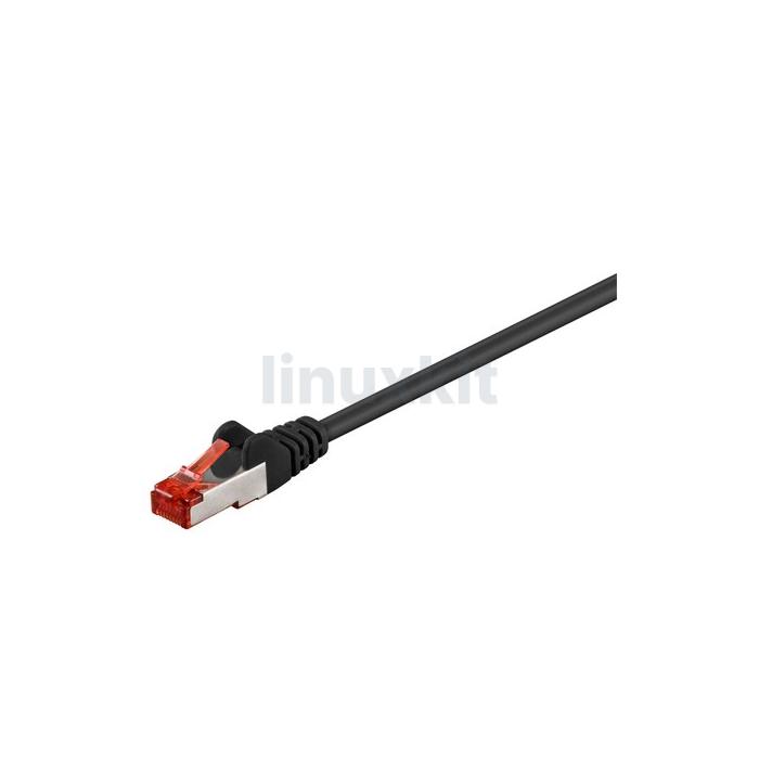 Cat6 S-FTP Cable - Black - 0.15m