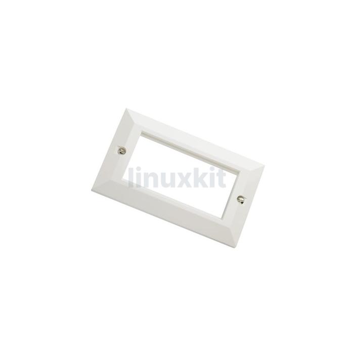 Double Gang Faceplate for Euro Modules in White - Bevelled (D-FP-BVL)