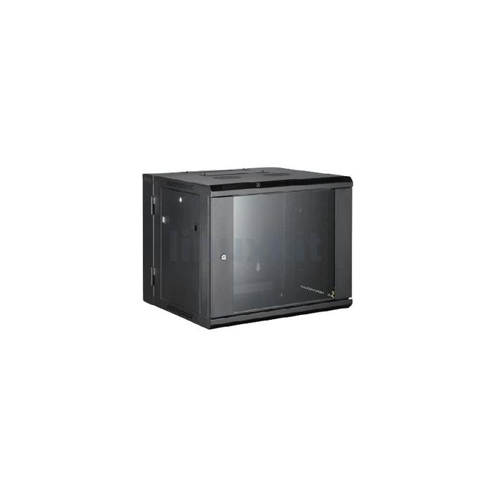 All-Rack 6U 550mm Deep Wall Mount 2-Part Hinged Data Cabinet (Black)