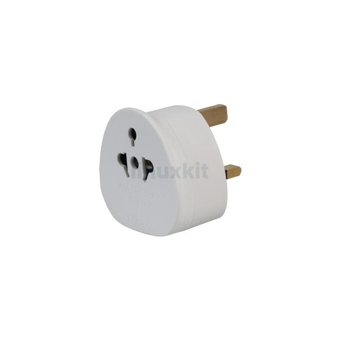 EU to UK Plug Flat Adapter (White)