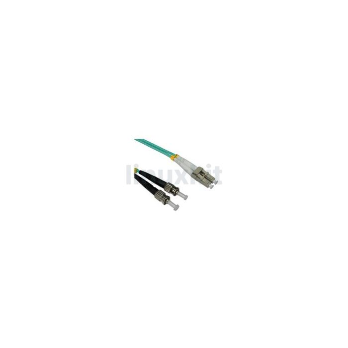 2m OM3 LC-ST 50/125 Fibre Cable Aqua